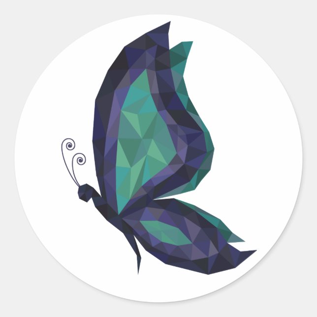 Pegatina Redonda Diseño geométrico moderno de alta tecnología, pero (Anverso)