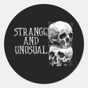 Pegatina Redonda Diseño Gótico Extraño E Inusual Del Calavero