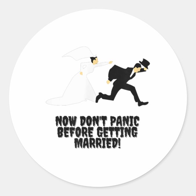 Pegatina Redonda Diseño gracioso _ Novia persigue el crecimiento _  (Anverso)