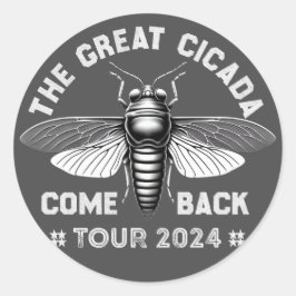 Pegatina Redonda Diseño Gráfico Cicada Comeback Tour 2024