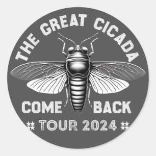 Pegatina Redonda Diseño Gráfico Cicada Comeback Tour 2024