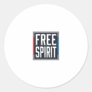 Pegatina Redonda Diseño gráfico de caja espíritu libre patriótico v