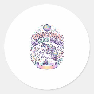 Pegatina Redonda Diseño Gráfico de Camiseta de Disco de Patinaje Un