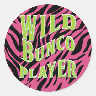 Pegatina Redonda Diseño gráfico de Wild Bunco Player