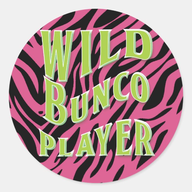Pegatina Redonda Diseño gráfico de Wild Bunco Player (Anverso)