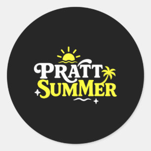 Pegatina Redonda Diseño Gráfico Divertido de Verano Pratt