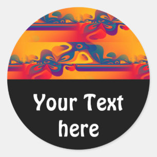 Pegatina Redonda Diseño gráfico impecable - I rojo amarillo