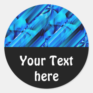Pegatina Redonda Diseño gráfico impecable - negro azul I