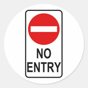 Pegatina Redonda Diseño gráfico sin Rótulo de tráfico de entrada Pe