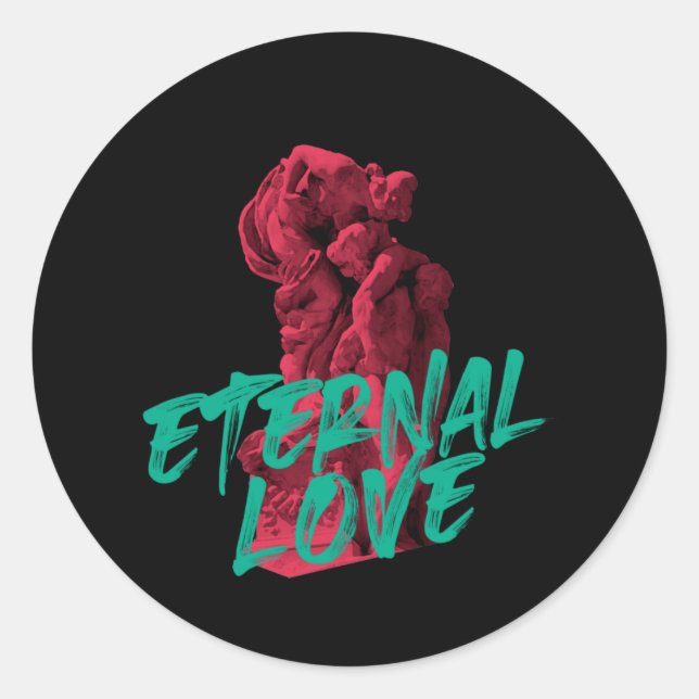 Pegatina Redonda Diseño gráfico vibrante, urbano y de moda Amor Ete (Anverso)