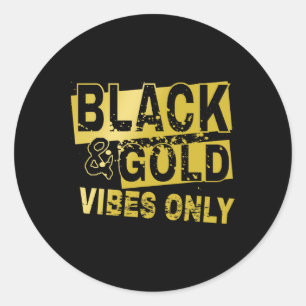 Pegatina Redonda Diseño Guay Black And Golds