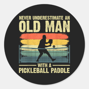 Pegatina Redonda Diseño Guay Pickleball Para Hombres Pickleball