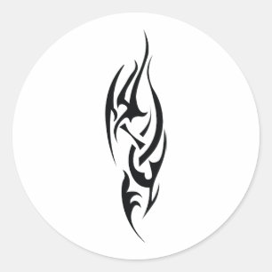 Pegatina Redonda Diseño inspirado en el arte del tatuaje tradiciona