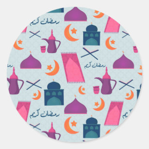Pegatina Redonda Diseño islámico festivo de Ramadán