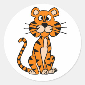 Pegatina Redonda Diseño maravilloso del tigre Personalizado