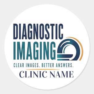 Pegatina Redonda Diseño Médico de Imagen Diagnóstica