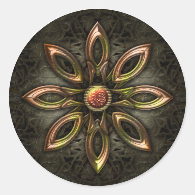 Pegatina Redonda Diseño metalizado (Anverso)