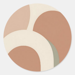 Pegatina Redonda Diseño minimalista abstracto boho arco