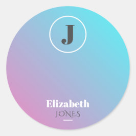 Pegatina Redonda Diseño minimalista en tonos pastel
