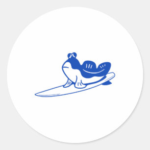 Pegatina Redonda Diseño Minimalista Para Surfistas. Mudskipper Es S