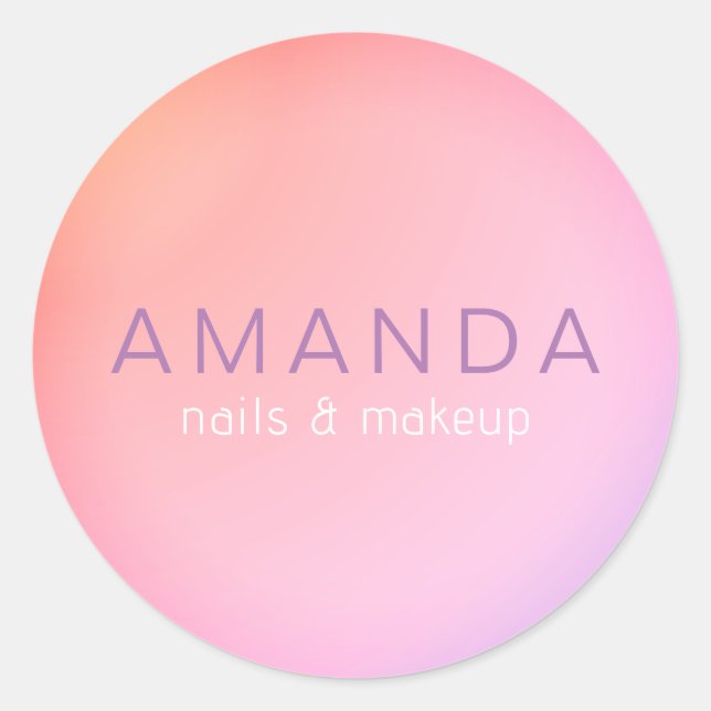 Pegatina Redonda Diseño moderno de estilo Minimalista (Anverso)