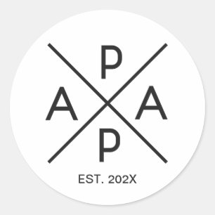 Pegatina Redonda Diseño monográfico PAPA