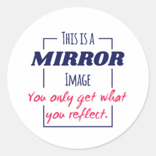 Pegatina Redonda Diseño Motivacional de Mentalidad de Reflexión en 