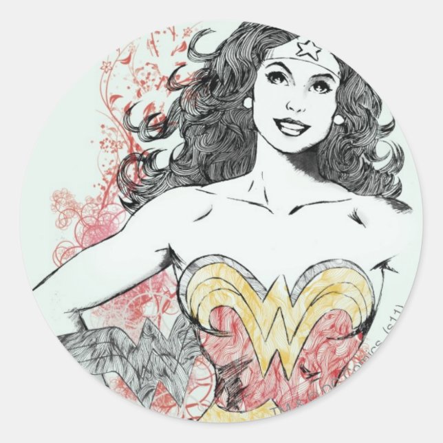 Pegatina Redonda Diseño natural 3 (Anverso)