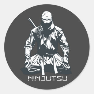Pegatina Redonda Diseño Ninja Ninjutsu Assassin
