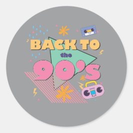 Pegatina Redonda Diseño nostalgia lúdico