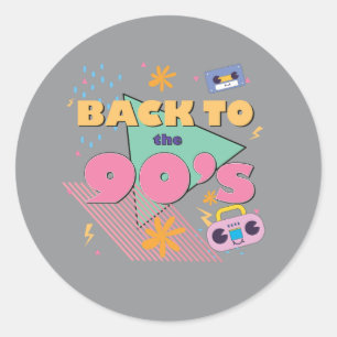 Pegatina Redonda Diseño nostalgia lúdico
