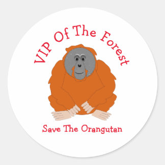 Pegatina Redonda Diseño orangután personalizado