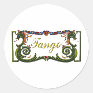 Pegatina Redonda ¡Diseño original de tango!
