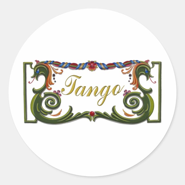 Pegatina Redonda ¡Diseño original de tango! (Anverso)