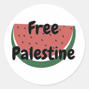 Pegatina Redonda Diseño Pacífico de Sandía por Palestina Libre