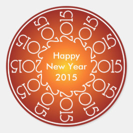 Pegatina Redonda Diseño personalizado de Año Nuevo 2015
