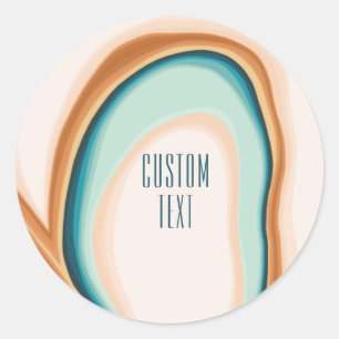 Pegatina Redonda Diseño personalizado de Soft Swirl Art