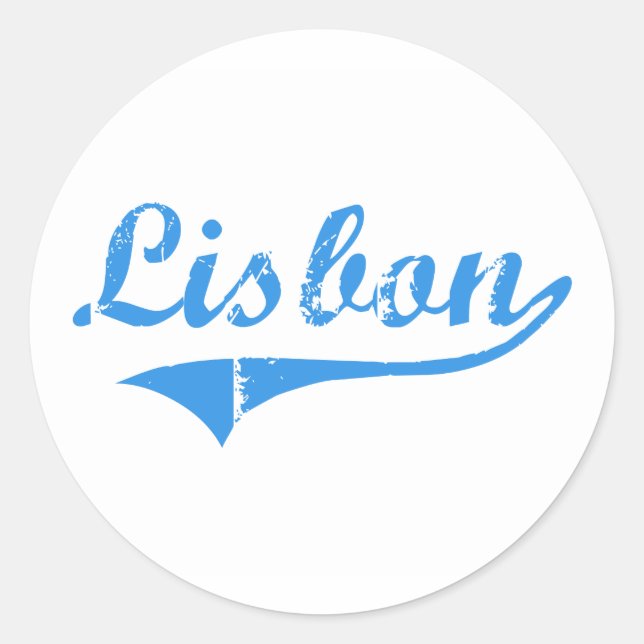 Pegatina Redonda Diseño principal clásico de Lisboa (Anverso)