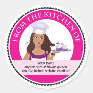 Pegatina Redonda Diseño profesional de Kitchen Label Bakery
