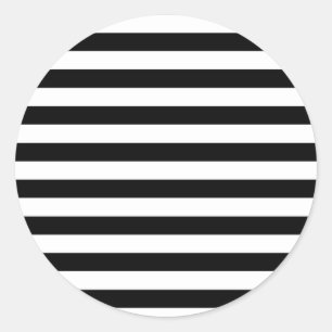 Pegatina Redonda Diseño rayado el   blanco y negro de la raya