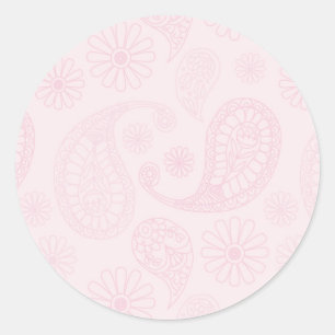 Pegatina Redonda Diseño rosa pastel
