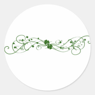 Pegatina Redonda Diseño Shamrock irlandés