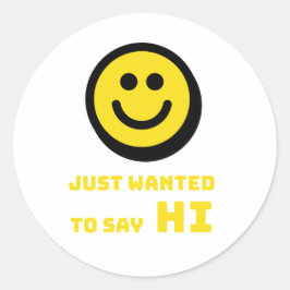 Pegatina Redonda Diseño sonriente