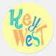 Pegatina Redonda Diseño tipográfico de la diversión de Key West (Anverso)