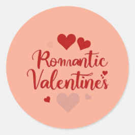 Pegatina Redonda Diseño tipográfico minimalista de amor para el día