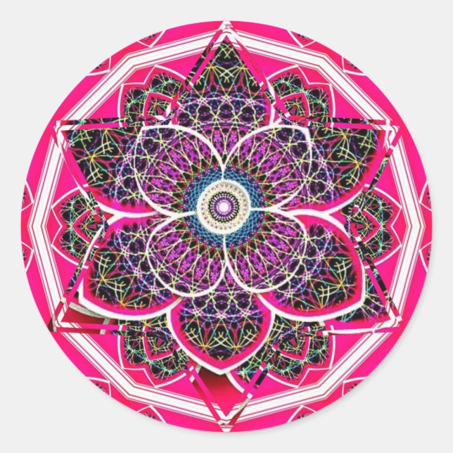 Pegatina Redonda diseño único de Mandela (Anverso)