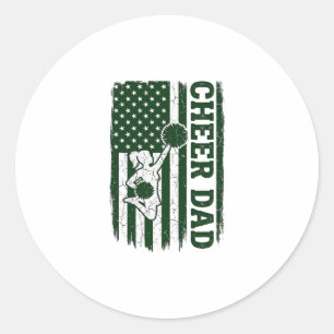 Pegatina Redonda Diseño vectorial vintage de bandera americana de C