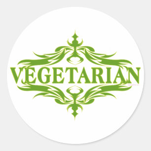 Pegatina Redonda Diseño vegetariano Bonito