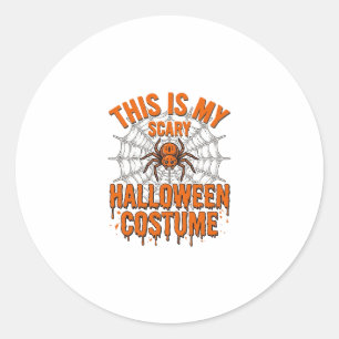 Pegatina Redonda Diseño Vintage de Telaraña de Disfraz de Halloween