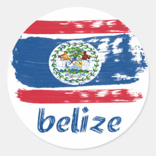 Pegatina Redonda Diseños beliceños de la bandera